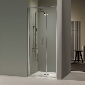 Porte de douche pliable, chromé, de 66 à 94 cm Prisma