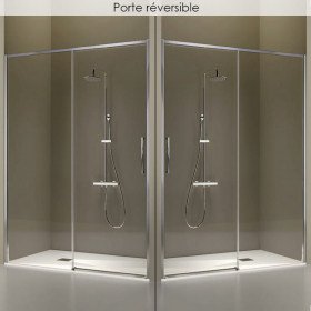 Porte de douche coulissante, de 106 à 182.6cm, profilé Chromé, Delta - image 2