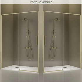 Porte de douche coulissante, de 106 à 182.6cm, profilé doré mat, Delta - image 2
