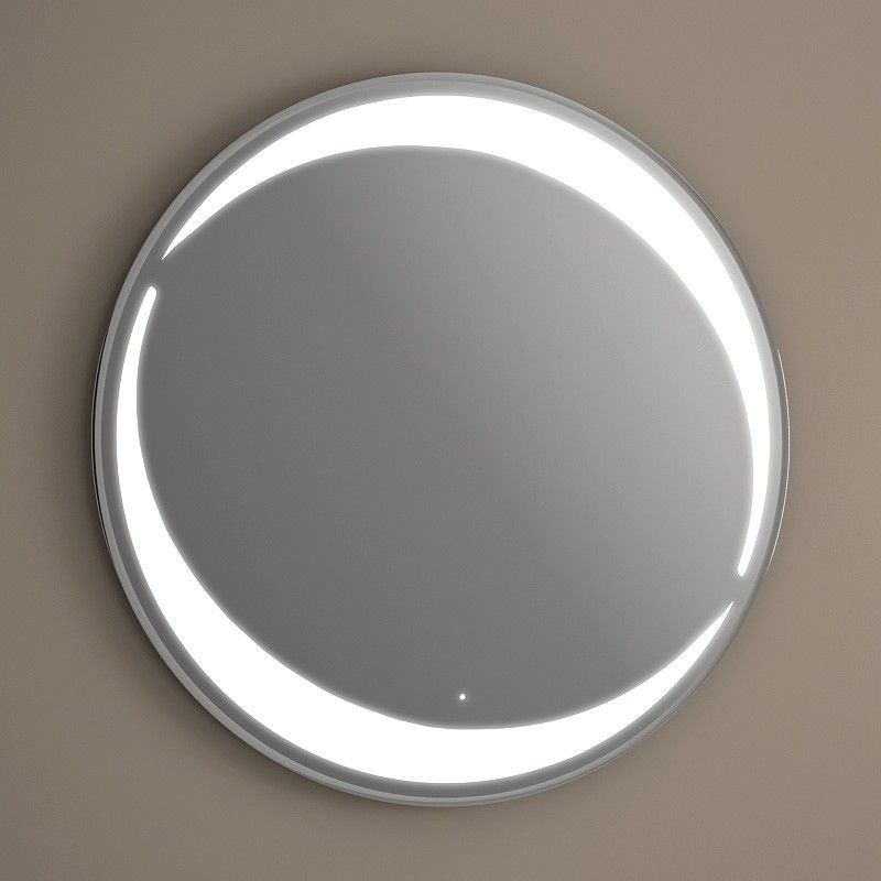 Miroir lumineux LED salle de bain rond, antibuée, 80 cm, Idlight Wave