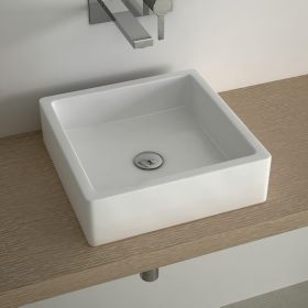 Vasque à poser 40,5x40,5 cm carrée céramique, Pure - image 2