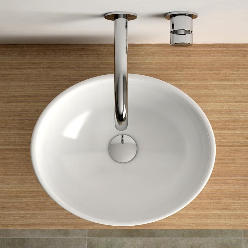 Vasque à poser ovale 40x33 cm céramique, Aoki