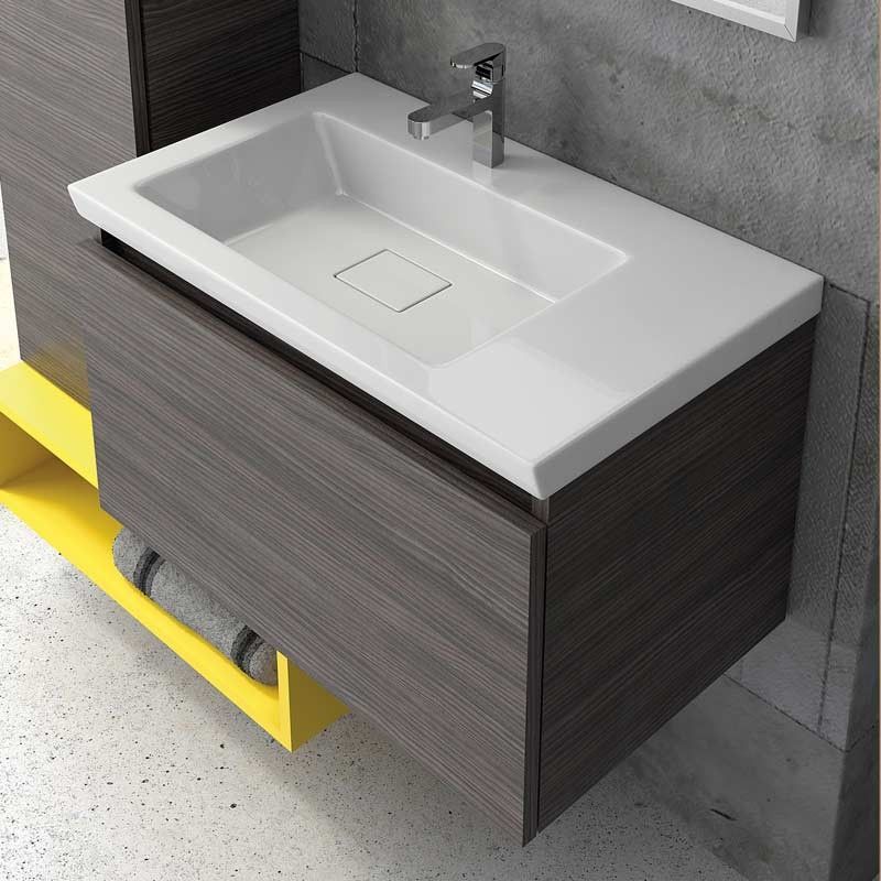 meuble de salle de bain 70 cm plan vasque ceramique space