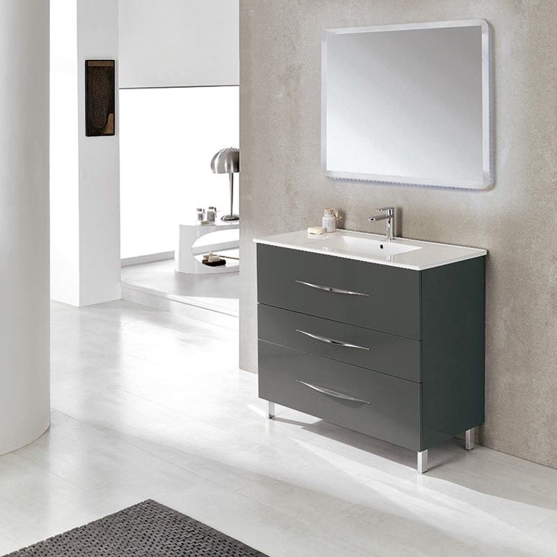 meuble salle de bain 100 cm 3 tiroirs plan vasque ceramique maximum
