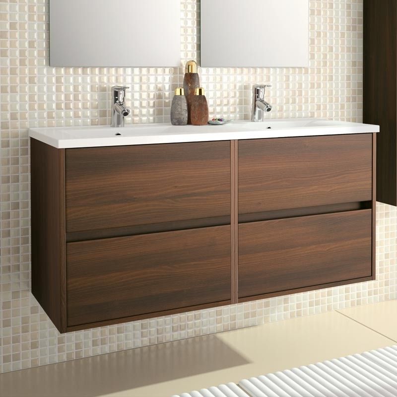 Meuble Salle De Bain 120 Cm 4 Tiroirs Vasque Porcelaine