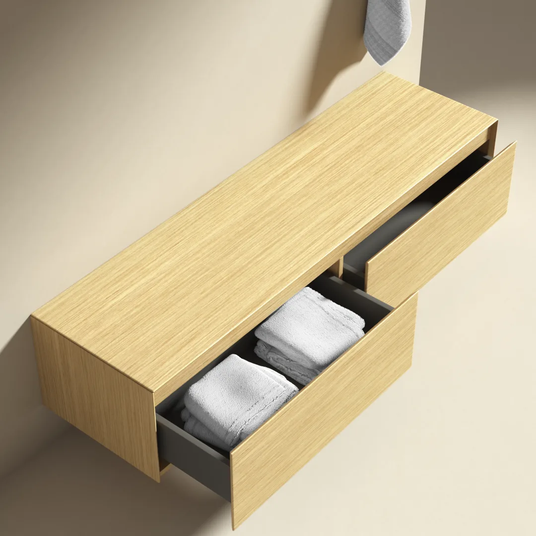 Meuble de rangement en bois clair