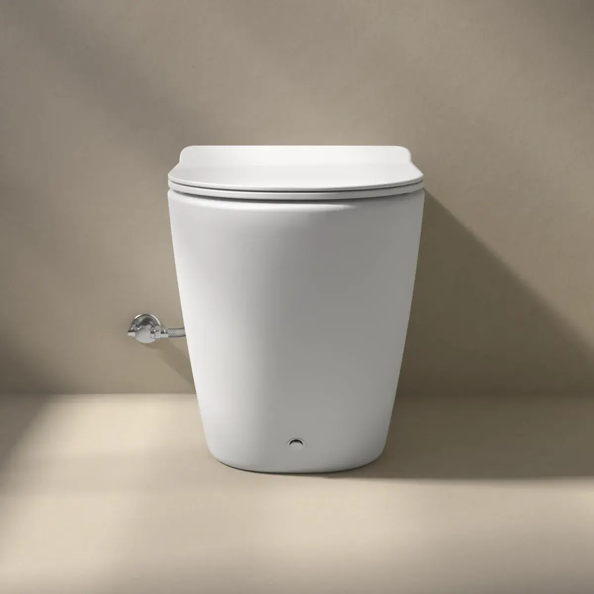 WC à poser blanc brillant ne nécessitant pas de réservoir + abattant Blanc Mat, W3.0 Lucio 2 