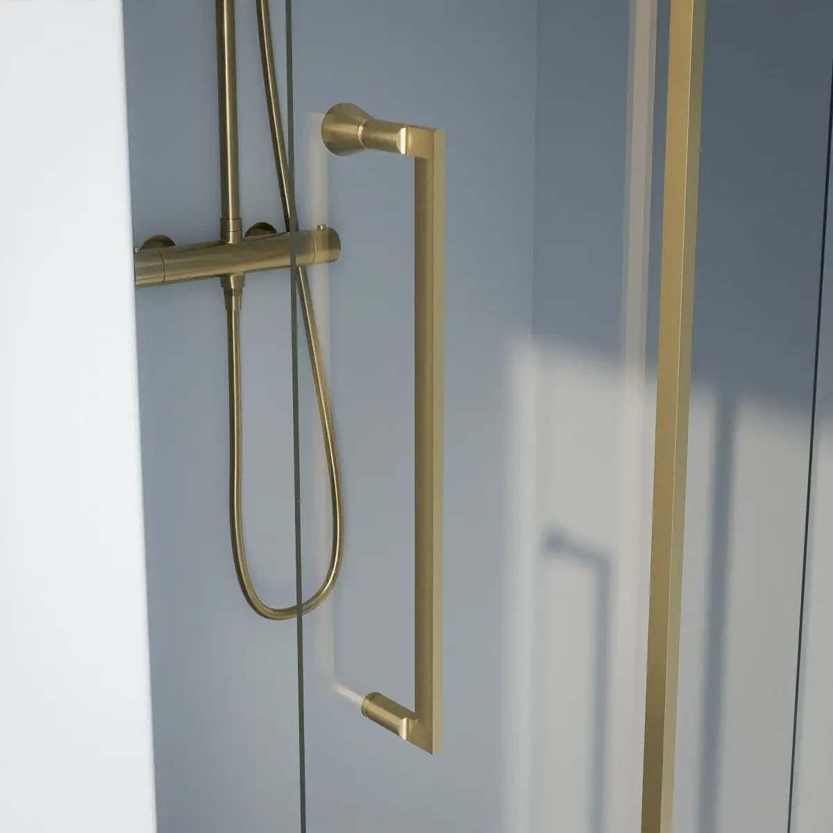 Porte de douche Coulissante de 106.8 à 168.5 cm Dorée brossé, Paro 