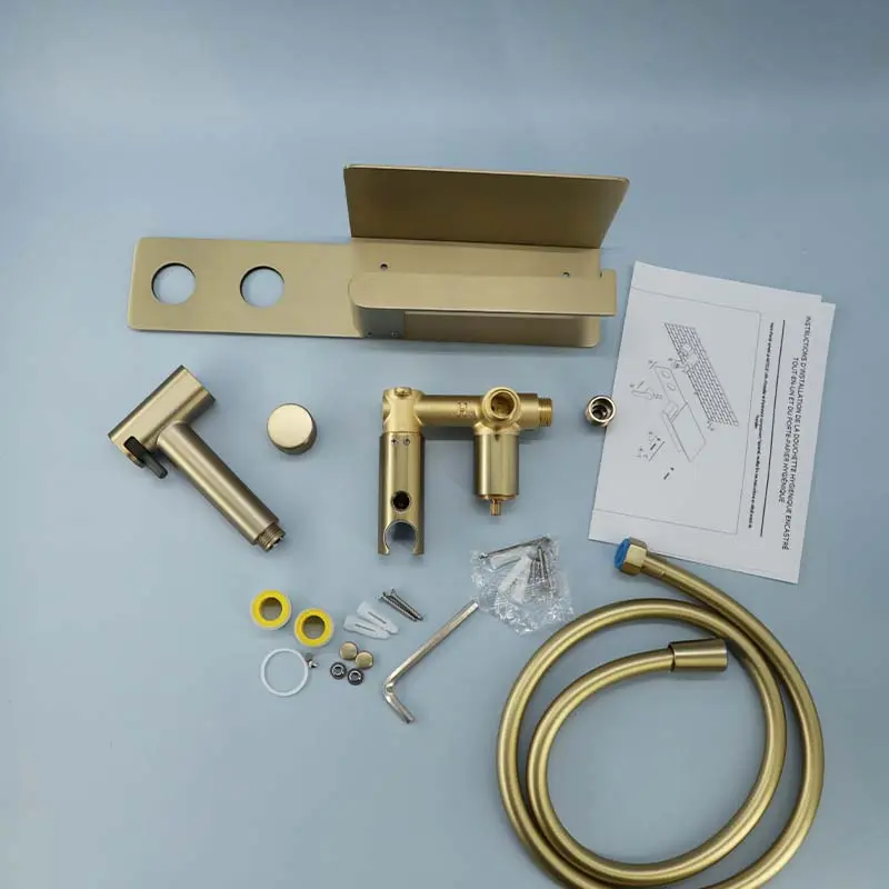 Set Douchette hygiénique avec porte rouleau Châtelet, 3 couleurs