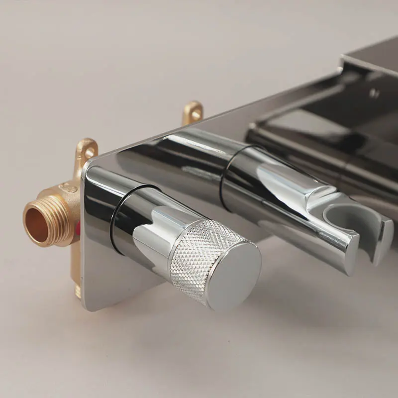 Set Douchette hygiénique avec porte rouleau Chrome Châtelet