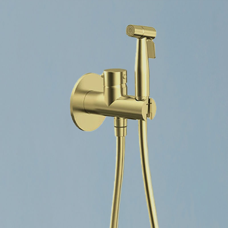 Set douchette hygiénique encastrée, doré brossé, Châtelet