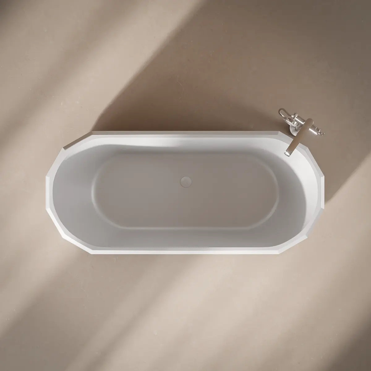 Baignoire îlot Blanc mat 170X75 Art Deco