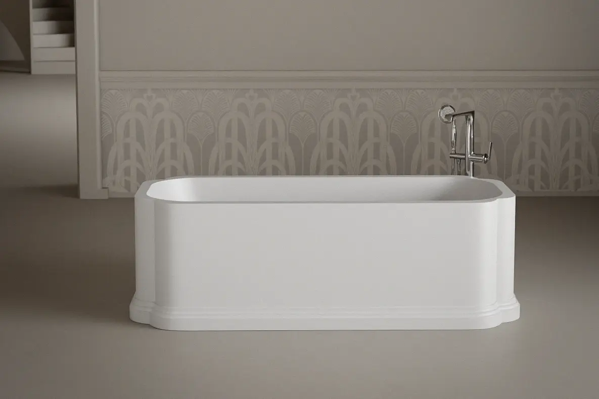 Baignoire îlot Blanc Mat 175X80, Art Deco, Victoria 