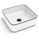 [C1095] Vasque à poser, 38,5x38,5 cm, Blanc brillant + Fil noir mat, Line.webp