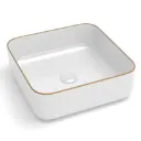 [78317] Vasque à poser, 38,5x38,5 cm, Blanc brillant + Fil doré mat, Line.webp