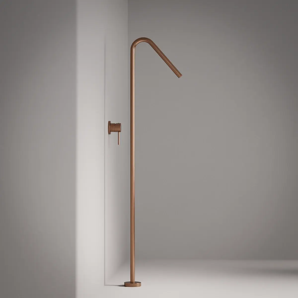 Robinet mitigeur lavabo sur pied, doré rose brossé, Châtelet