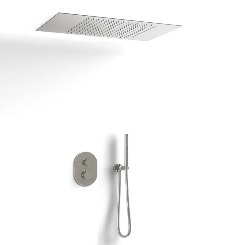 Composition de douche thermostatique avec ciel de pluie encastré chromé, Châtelet