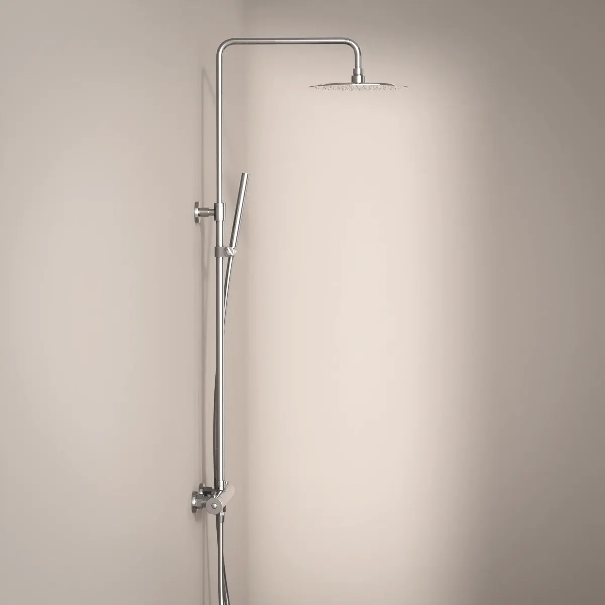 Colonne de douche avec mitigeur thermostatique, Ø25cm, Châtelet, chrome 