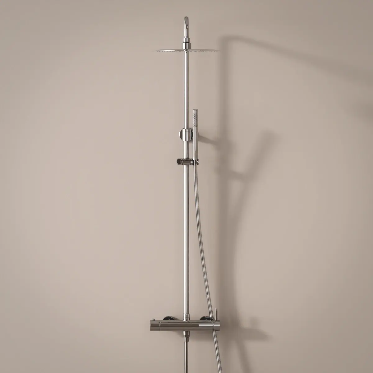 Colonne de douche mitigeur, Ø25cm, chrome, Châtelet