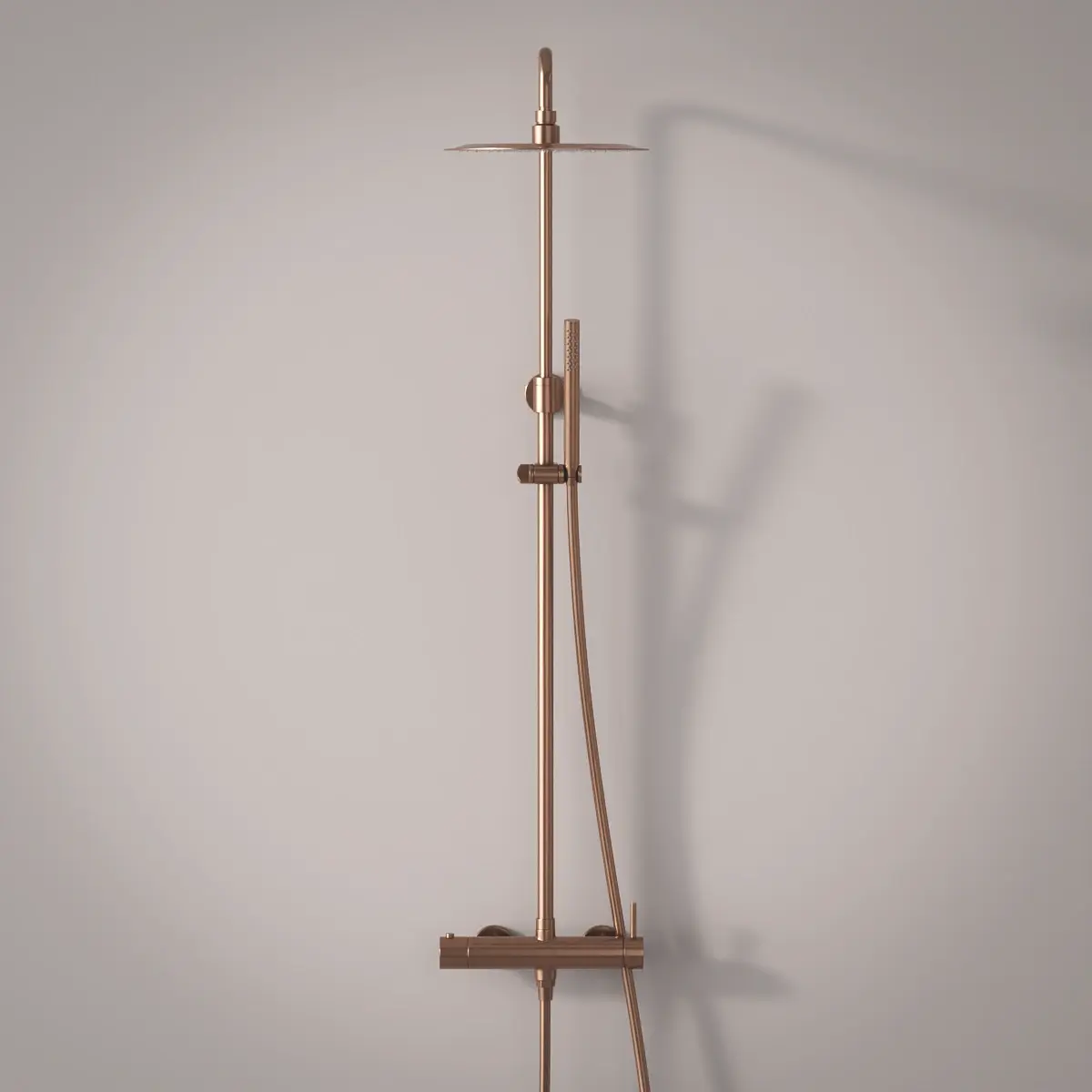 Colonne de douche avec mitigeur mécanique Ø25cm, Doré Rose