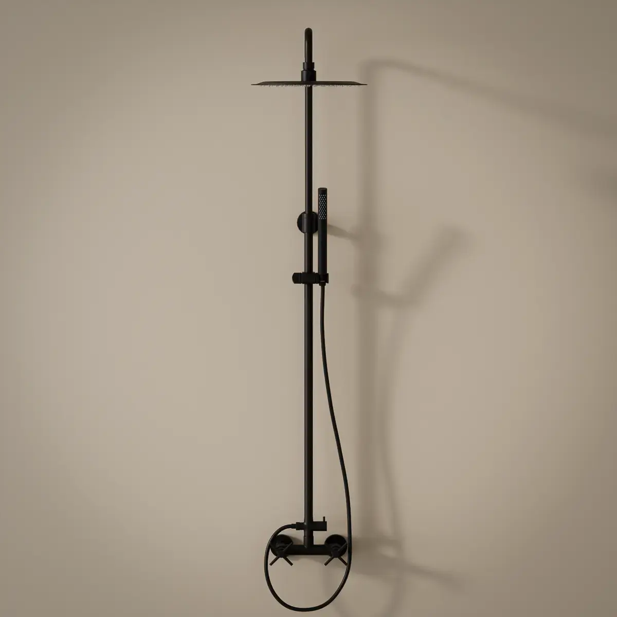 Colonne de douche avec mélangeur, noir brossé, Cross II