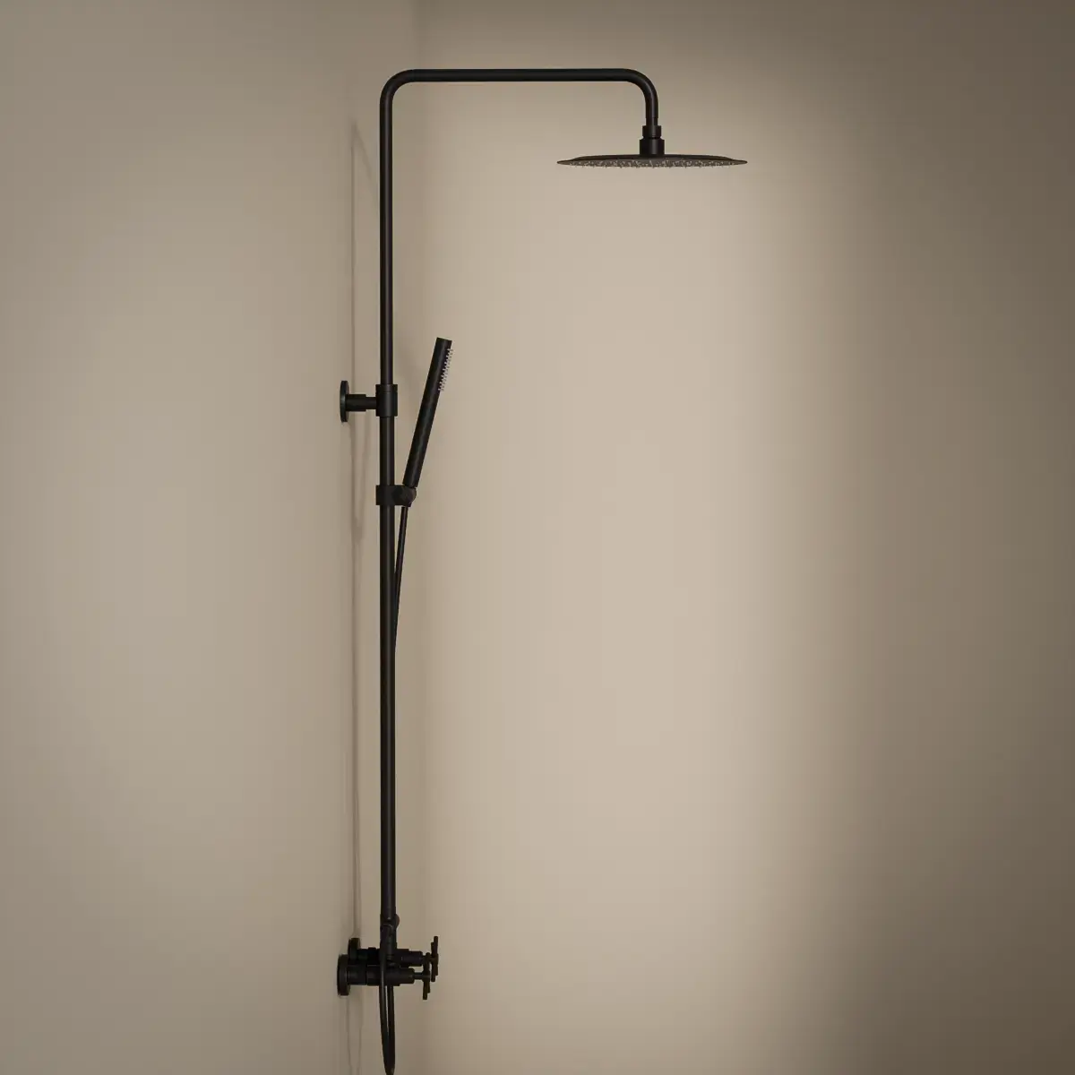 Colonne de douche avec mélangeur, noir brossé, Cross II