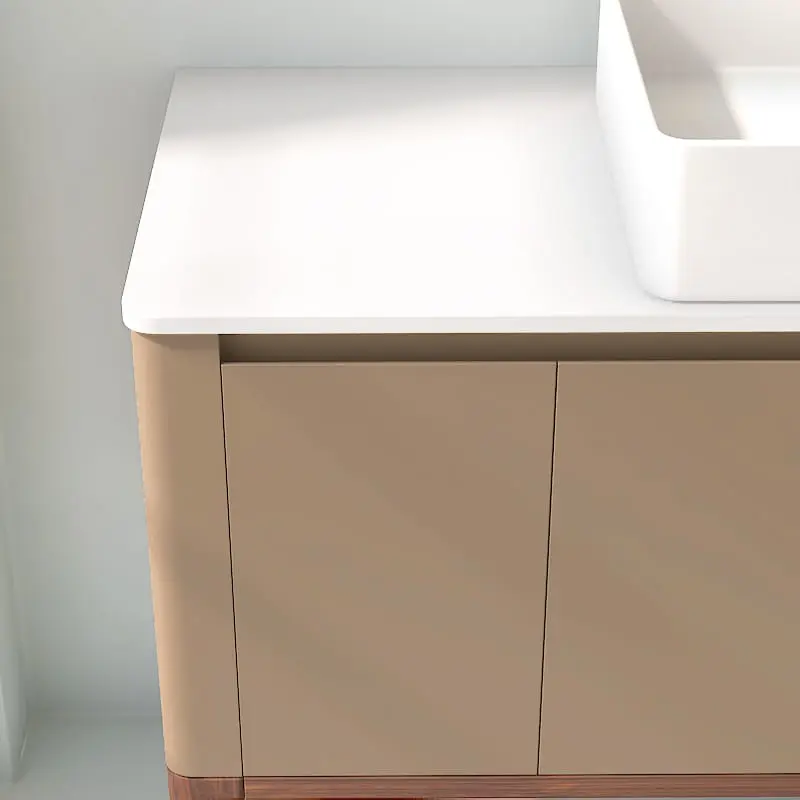 Meuble à poser cappuccino, 120 cm, avec plan en résine minérale, Panthéon