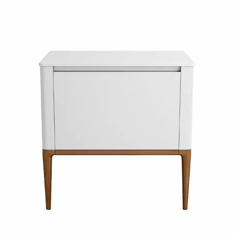 Meuble à poser blanc mat, 80 cm, avec plan en résine minérale, Panthéon