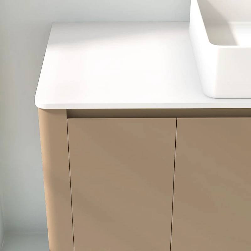 Meuble suspendu cappuccino, 120 cm, avec plan en résine minérale, Panthéon