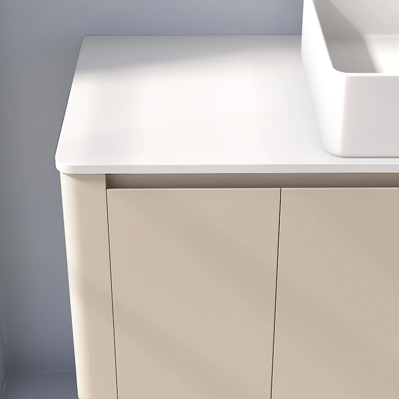 Meuble suspendu beige, 120 cm, avec plan en résine minérale, Panthéon