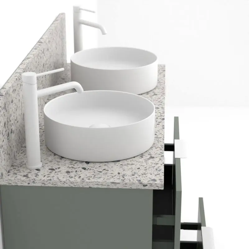 Meuble Alma 120Cm 2T+2T+Plinthe Vert Arg+Plan Kala