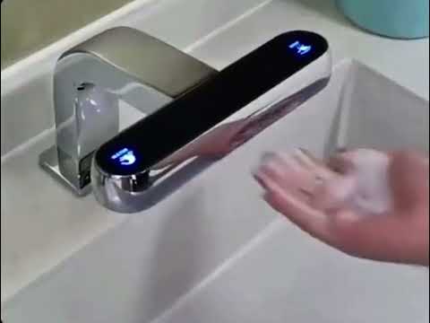 Robinet Electronique + Distributeur de savon sur plage, Doré Mat, Orly