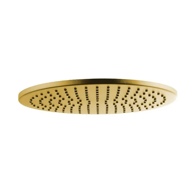 Composition mitigeur de douche thermostatique encastré doré brossé, bras plafond, Châtelet 