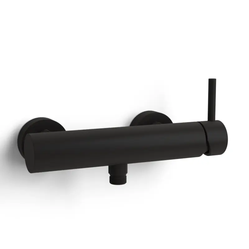 Mitigeur douche externe, crochet et douchette tube, noir mat, Châtelet 