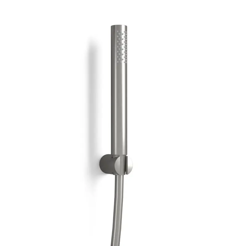 Mitigeur douche externe, crochet et douchette tube, inox brossé, Châtelet 