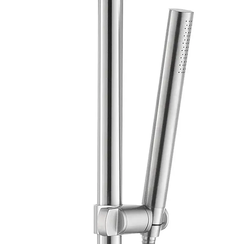 Mitigeur douche externe, barre et douchette tube, Inox brossé, Chatelet 