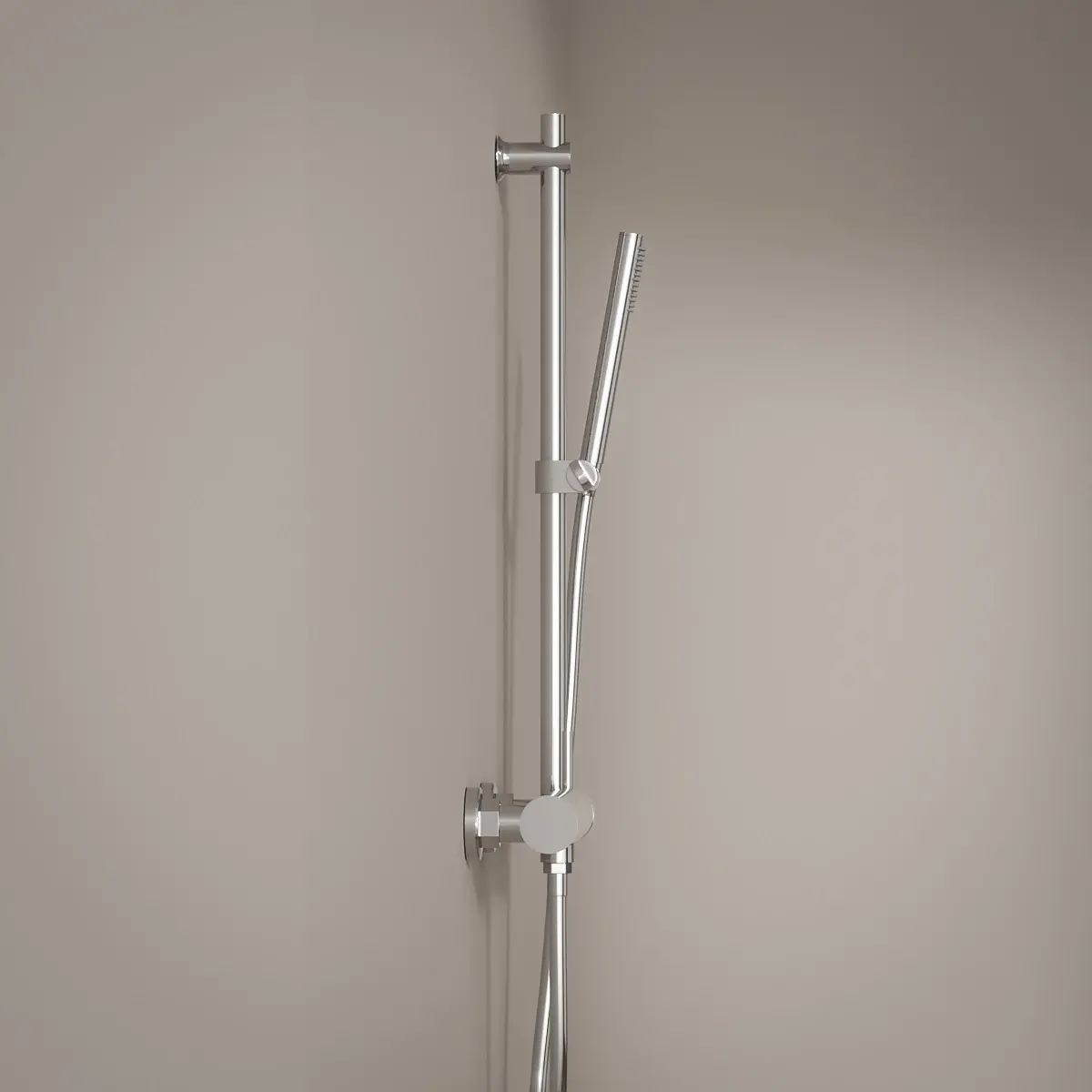 Mitigeur douche externe, barre et douchette tube, Chromé, Chatelet