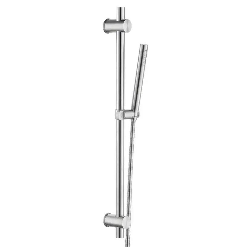 Mitigeur douche Thermostatique externe, barre et douchette tube, Inox brossé, Chatelet 