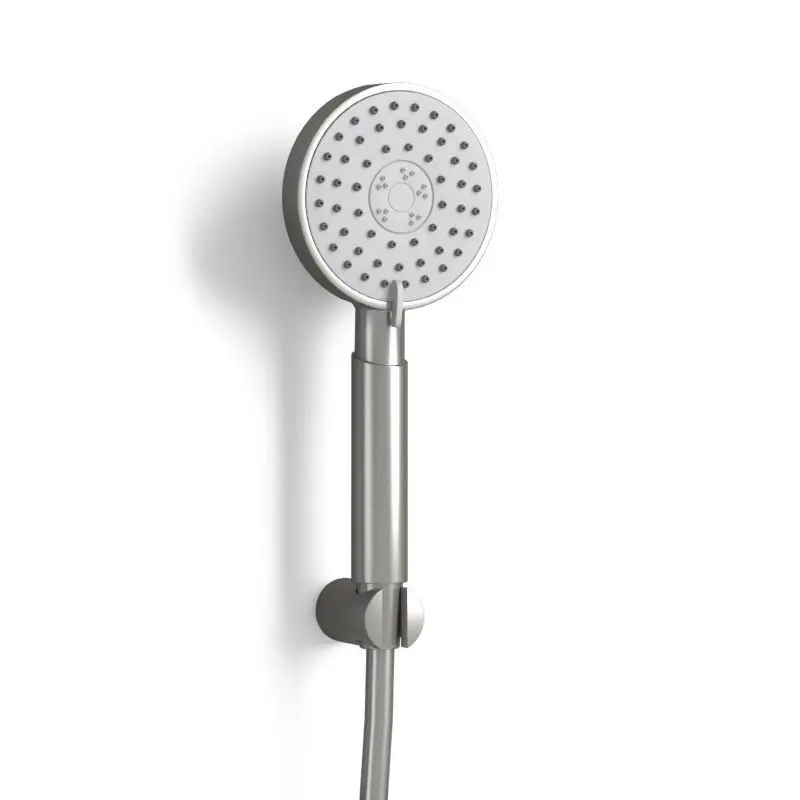 Mitigeur douche Thermostatique externe, support et douchette ronde, inox brossé, Chatelet