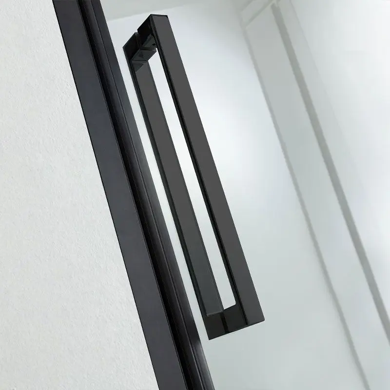 Cabine de douche pivotante, Sur mesure de 58 à 95,4 cm, retour de 70 à 100cm Noir mat, Arena  