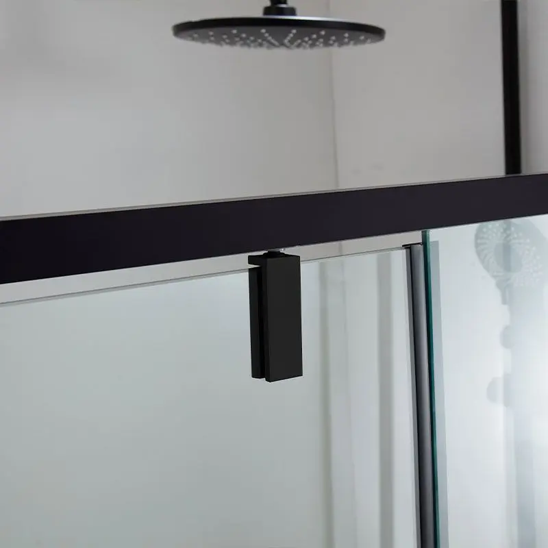 Cabine de douche pivotante, Sur mesure de 58 à 95,4 cm, retour de 70 à 100cm Noir mat, Arena  