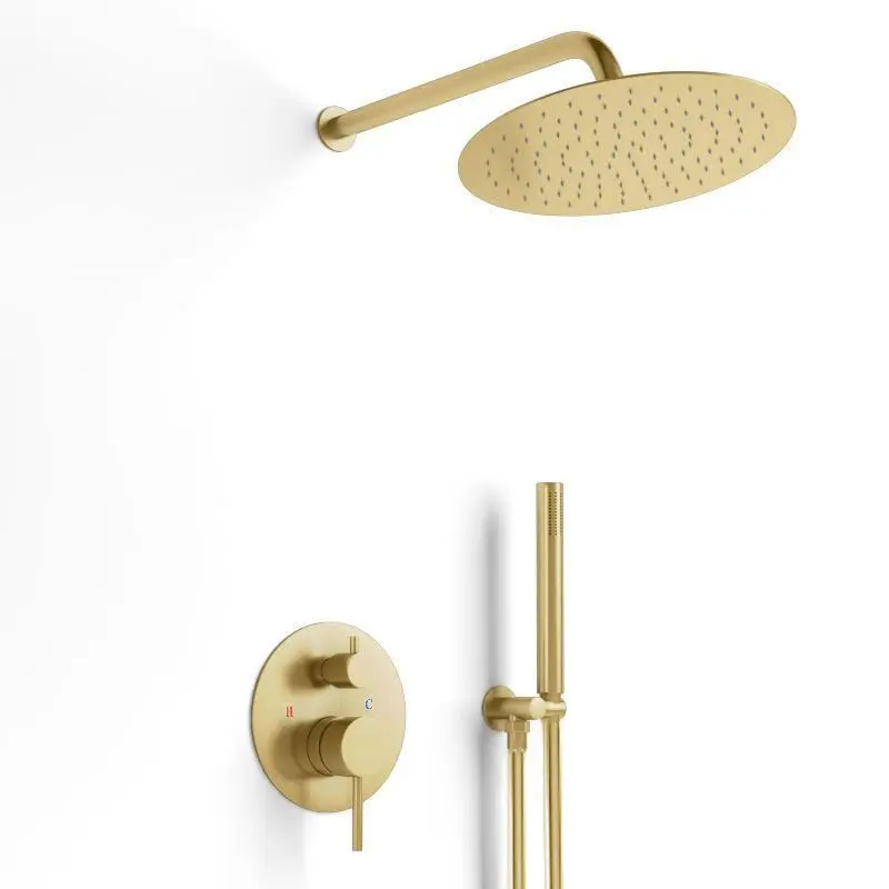 [YC-8064-18-G] Composition mitigeur de douche encastrée doré brossé, Châtelet.webp