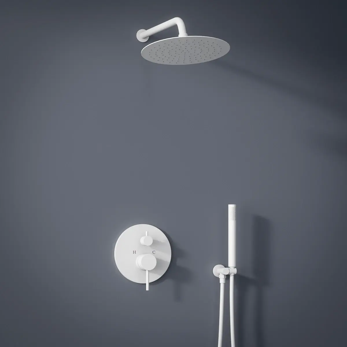 Pack robinetterie mitigeur douche à encastrer, blanc mat, 2 sorties, Châtelet
