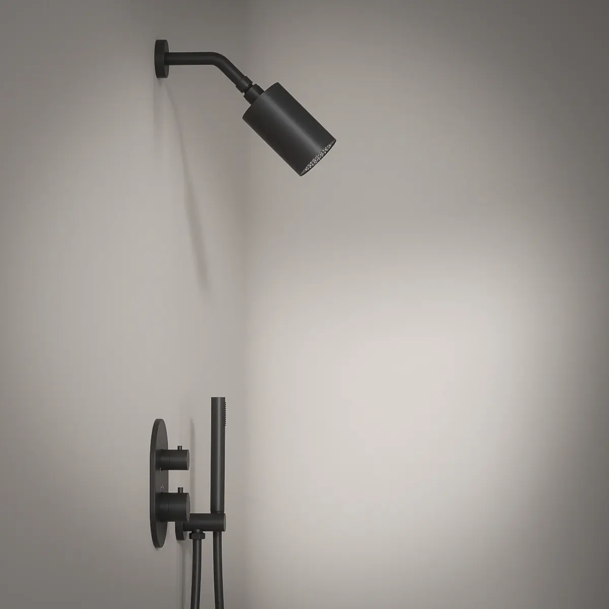 Douche thermostatique, douche épaule, noir, Châtelet
