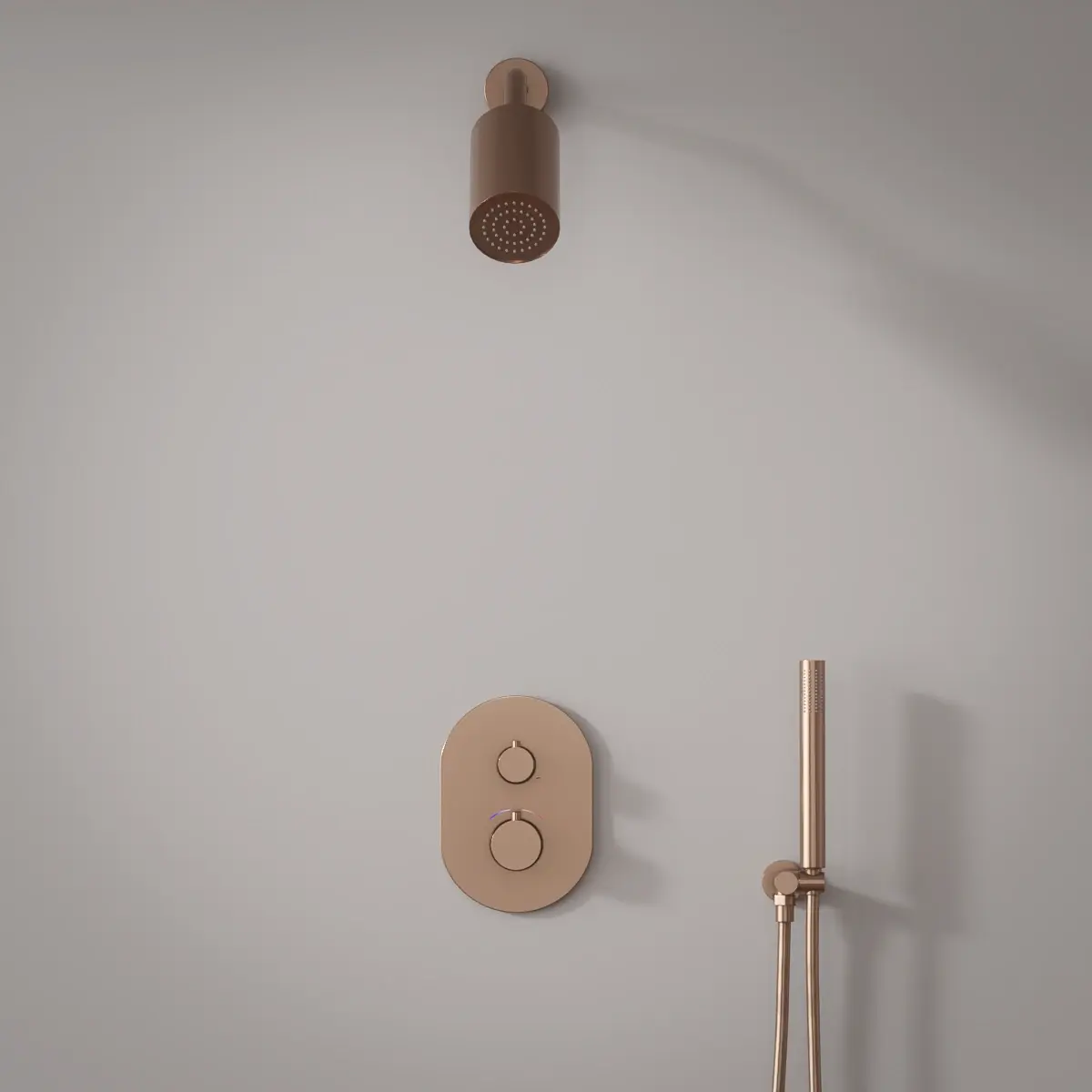 Douche thermostatique, douche épaule, doré rose brossé, Châtelet