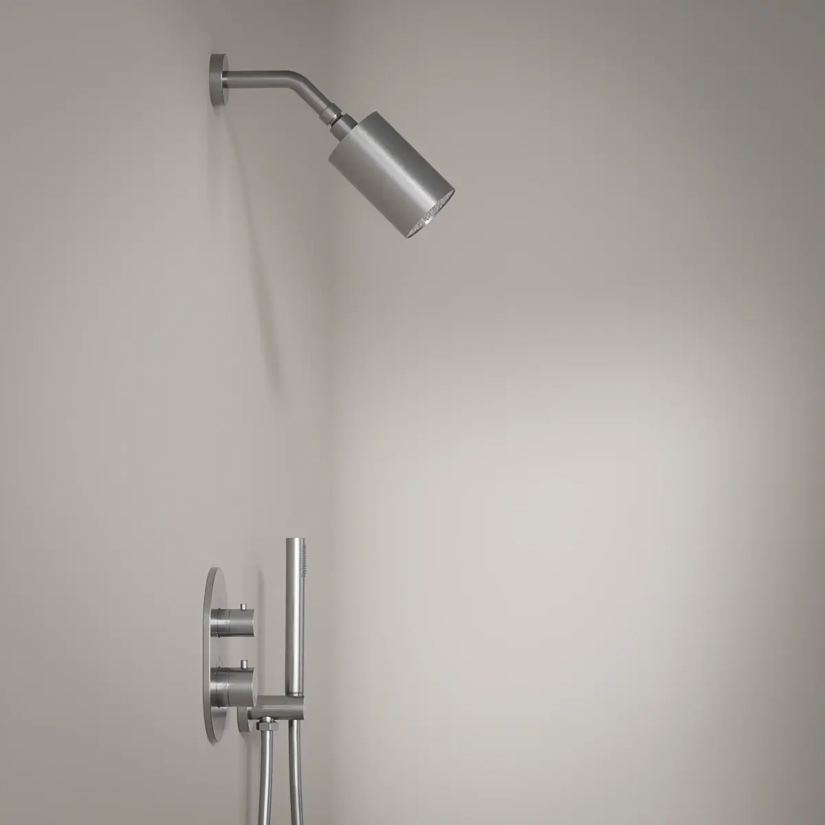 Douche thermostatique, douche épaule, inox brossé Châtelet