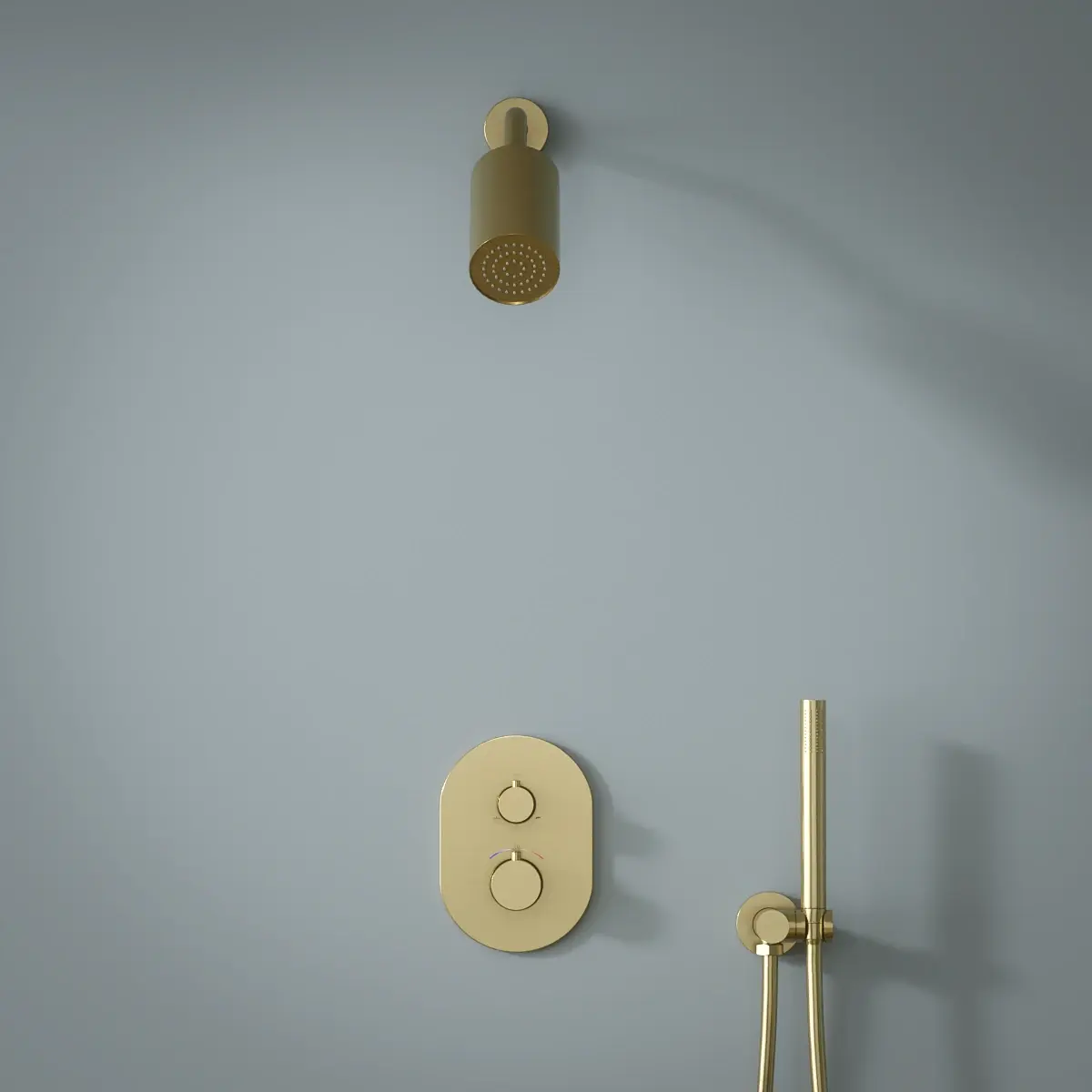Douche thermostatique, douche épaules, doré brossé, Châtelet
