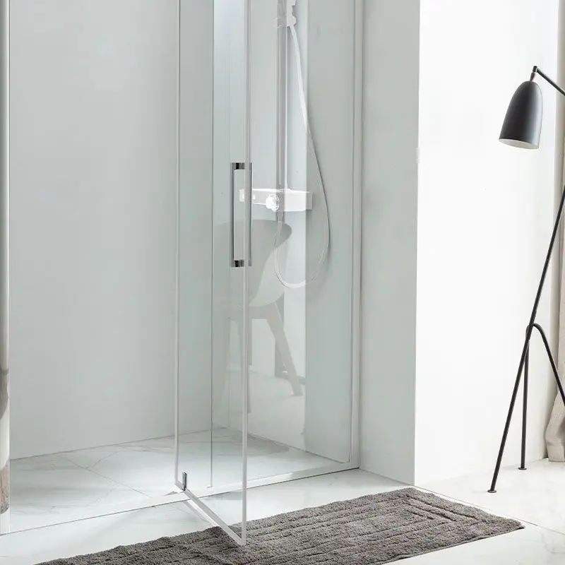 Cabine de douche pivotante + fixe, Sur mesure de 93 à 165,4 cm, Chrome, Arena 