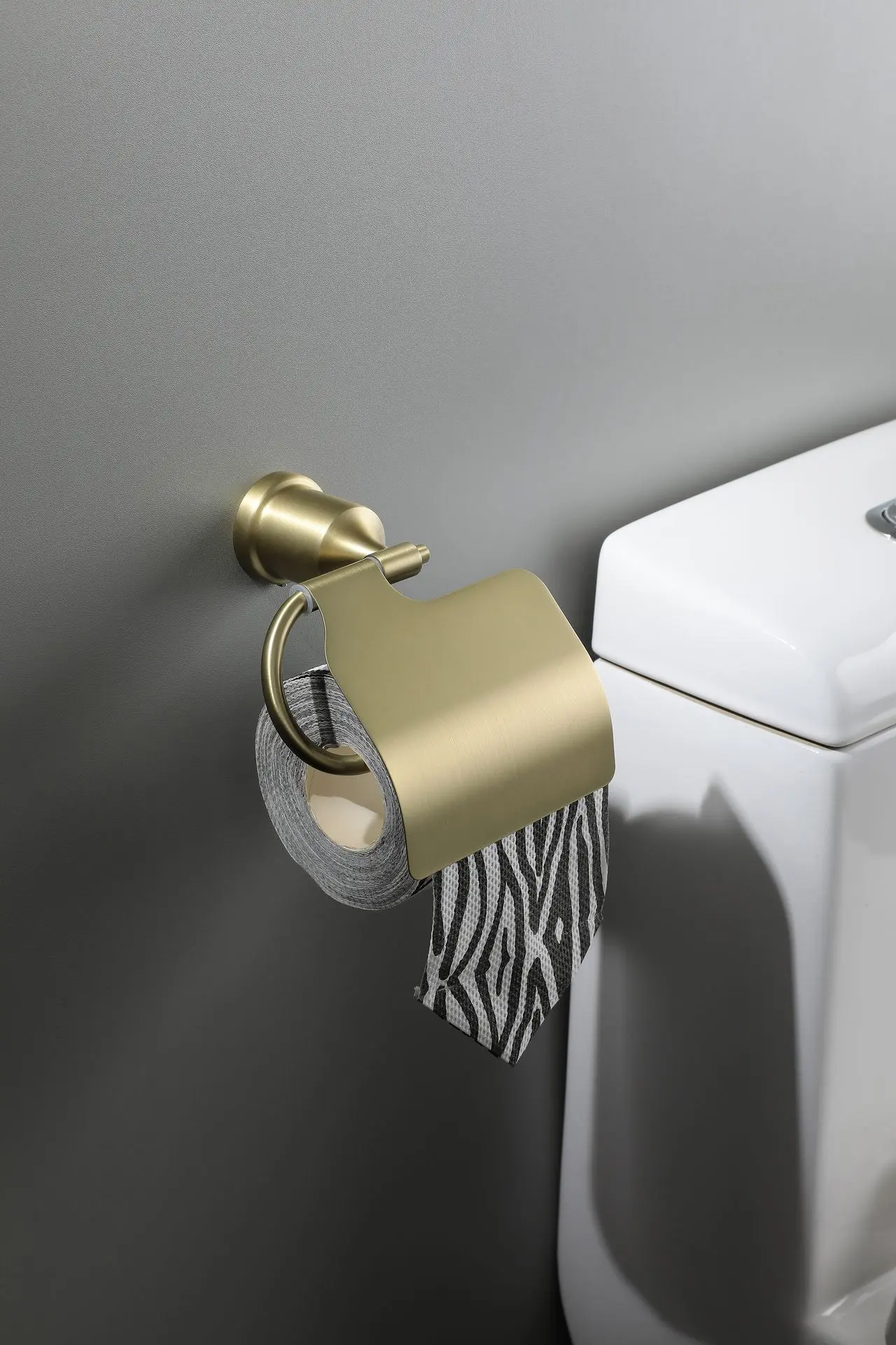 Porte Papier Couvercle Dore Brosse, Art Déco