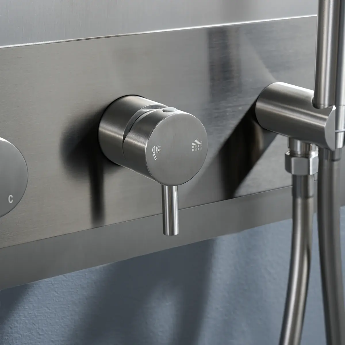 Douche Encastrée avec Niche, Inox Brossé, Châtelet 